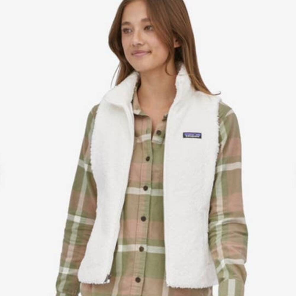 Patagonia Los Gatos‎ fleece white vest Women's size L